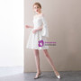 In Stock:Ship in 48 hours White Off The Shoulder Satin Homecoming Dress