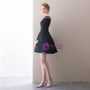 In Stock:Ship in 48 hours Black Off The Shoulder Satin Homecoming Dress
