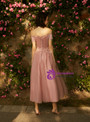 In Stock:Ship in 48 hours Off The Shoulder Tulle Appliques Bridesmaid Dress