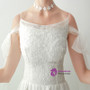 In Stock:Ship in 48 hours White Lace Spaghetti Straps Wedding Dress