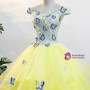 In Stock:Ship in 48 hours Yellow Off The Shoulder Quinceanera Dresses