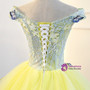 In Stock:Ship in 48 hours Yellow Off The Shoulder Quinceanera Dresses