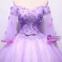 In Stock:Ship in 48 hours Purple Appliques Tulle Quinceanera Dresses