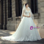 White Ball Gown Sweetheart Tulle Beading Appliques Wedding Dress