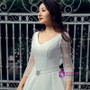 White Satin V-neck Backless Lace Long Sleeve Wedding Dress