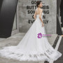White Tulle Appliques Spaghetti Straps Backless Wedding Dress