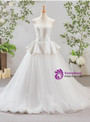 White Ball Gown Tulle Sweetheart Neck With Beading Wedding Dress