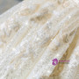 Champagne Ball Gown Off The Shoulder Tulle Sequins Wedding Dress