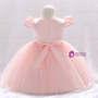 In Stock:Ship in 48 Hours Pink Cap Sleeve Lace Little Girl Dress