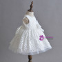 In Stock:Ship in 48 Hours White Lace Tulle Bow Little Girl Dress