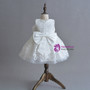 In Stock:Ship in 48 Hours White Lace Tulle Bow Little Girl Dress