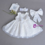 In Stock:Ship in 48 Hours White Lace Tulle Bow Little Girl Dress