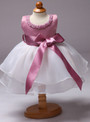 In Stock:Ship in 48 Hours Pink Satin White Organza Little Girl Dress