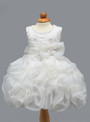 In Stock:Ship in 48 Hours White Organza Ruffle Little Girl Dress