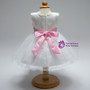 In Stock:Ship in 48 Hours White Tulle Pink Bow Little Girl Dress