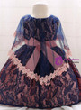 In Stock:Ship in 48 Hours Pink Tulle Blue Lace Little Girl Dress