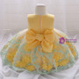 In Stock:Ship in 48 Hours Yellow Tulle Flower Litter Girl Dress