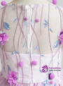 Purple Ball Gown Floor Length Tulle 3D Floral Flower Girl Dress