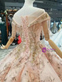 Pink Ball Gown Off The Shoulder Sequins With Beading Wedding Dress