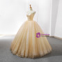 Champagne Ball Gown Sweetheart Neck Sequins Wedding Dress