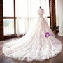 Champagne Ball Gown Off The Shoulder Appliques Wedding Dress