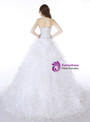 White Ball Gown Sweetheart Organza With Beading Wedding Dress
