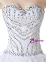 White Ball Gown Sweetheart Organza With Beading Wedding Dress