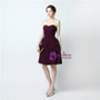 A-Line Burgundy Chiffon Sweetheart Knee Length Bridesmaid Dress