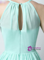 A-Line Green Chiffon Halter Knee Length Bridesmaid Dress