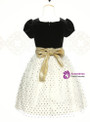 In Stock:Ship in 48 Hours White Black Tulle Cap Sleeve Girl Dress