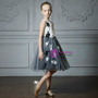 In Stock:Ship in 48 Hours With Gray Tulle Appliques Girl Dress