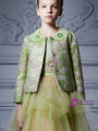 In Stock:Ship in 48 Hours Green Tulle Appliques With Coat Girl Dress