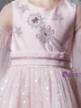 In Stock:Ship in 48 Hours Pink Tulle Short Sleeve Appliques Girl Dress