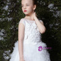 In Stock:Ship in 48 Hours White Tulle Appliques Tea Length Girl Dress