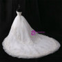 White Ball Gown Tulle Sweetheart Train With Crystal Wedding Dress