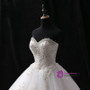 White Ball Gown Tulle Sweetheart Train With Crystal Wedding Dress