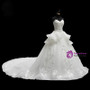 White Ball Gown Sweetheart Neck Tulle Appliques Train Wedding Dress
