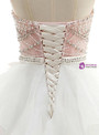 White Ball Gown Chiffon Sweetheart Neck With Beading Wedding Dress