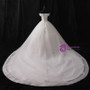 White Ball Gown Tulle Off The Shoulder Appliques Wedding Dress