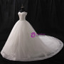 White Ball Gown Tulle Off The Shoulder Appliques Wedding Dress