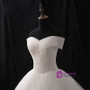 White Ball Gown Tulle Off The Shoulder Appliques Wedding Dress