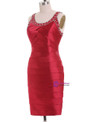 Red Short Mother Of The Bride Dresses Suits With Jackets Pleats Satin