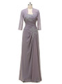 Grey One Shoulder Chiffon With Jacket Mother Of The Bride Dresses