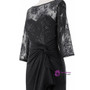 Black Chiffon Lace Beaded Half Sleeves Mother Of The Bride Dresses