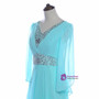 Sky Blue Beaded Long Sleeve Chiffon Mother of the Bride Dresses
