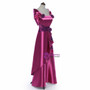 Elegant Rose Satin Flower Mother Of The Bride Dress With Jacket