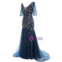 Elegant V-neck Beadings 1/2 Sleeves Mother Of The Bride Dresses