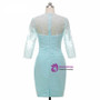 Mint Knee Length Modest Long Sleeve Mother Of The Bride Dresses With Jacket