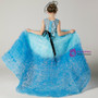 A-Line Blue Hi Lo Tulle Appliques With Sash Flower Girl Dress
