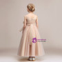 A-Line Pink Tulle Spaghetti Straps Ankle Flower Girl Dress With Flower